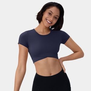 HALARA Cloudful™ Fabric Crossover Hem Cropped Sports Top XL